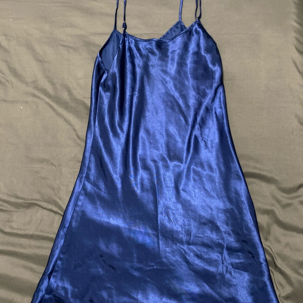 Satin Slip Dress in Midnight Blue 🌀